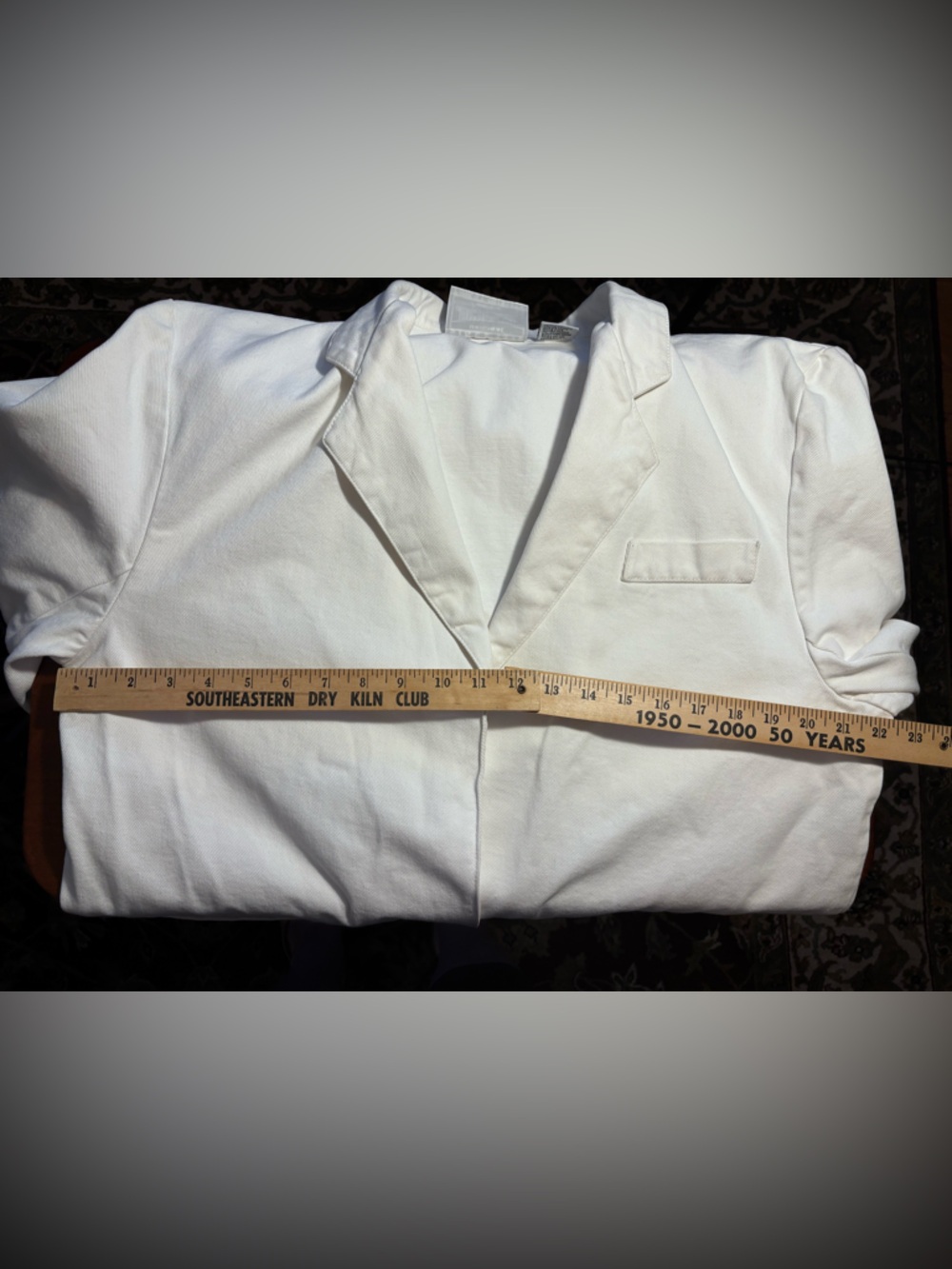 Vintage Womens 80s Jordache White Denim Blazer Jacket size Large ECU Retro - Picture 6 of 8